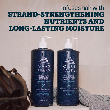 Oars + Alps Men's Sulfate Free Conditioner, Infused with Kelp and Algae Extracts, Fresh Ocean Splash, 32 Fl Oz