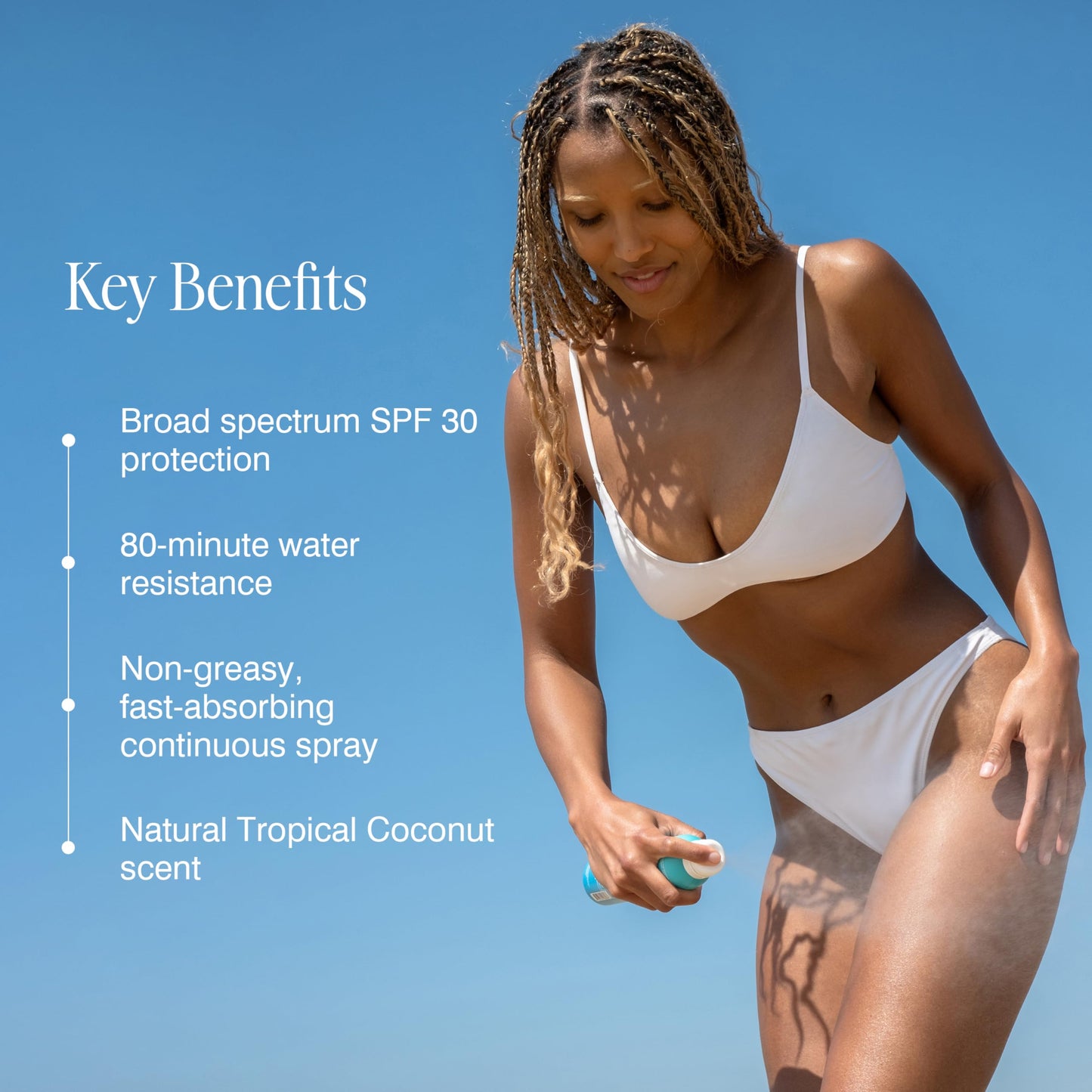 COOLA Organic Sunscreen SPF 30 Sunblock Spray, Dermatologist Tested Skin Care for Daily Protection, Vegan and Gluten Free, Tropical Coconut