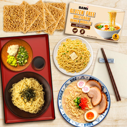 Gluten Free Ramen Noodles Multigrain (6 packs) Millet And Brown Rice Ramen Noodles Plain, Low Sodium, Vegan, Healthy Buckwheat Noodles No Seasoning