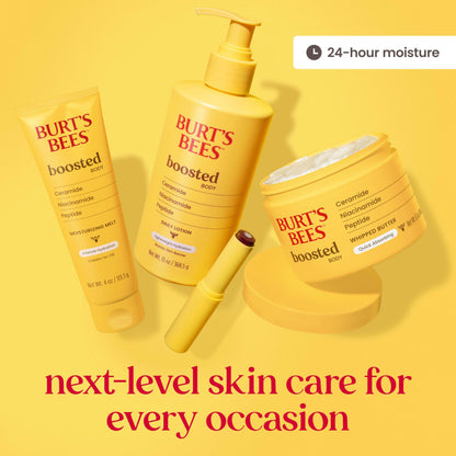 Burt's Bees Boosted Body Lotion, With a Ceramide, Niacinamide and Peptide Complex, Lightweight Daily Lotion Helps Boost Skin Barrier, Tropical Scented, 13 oz. Bottle