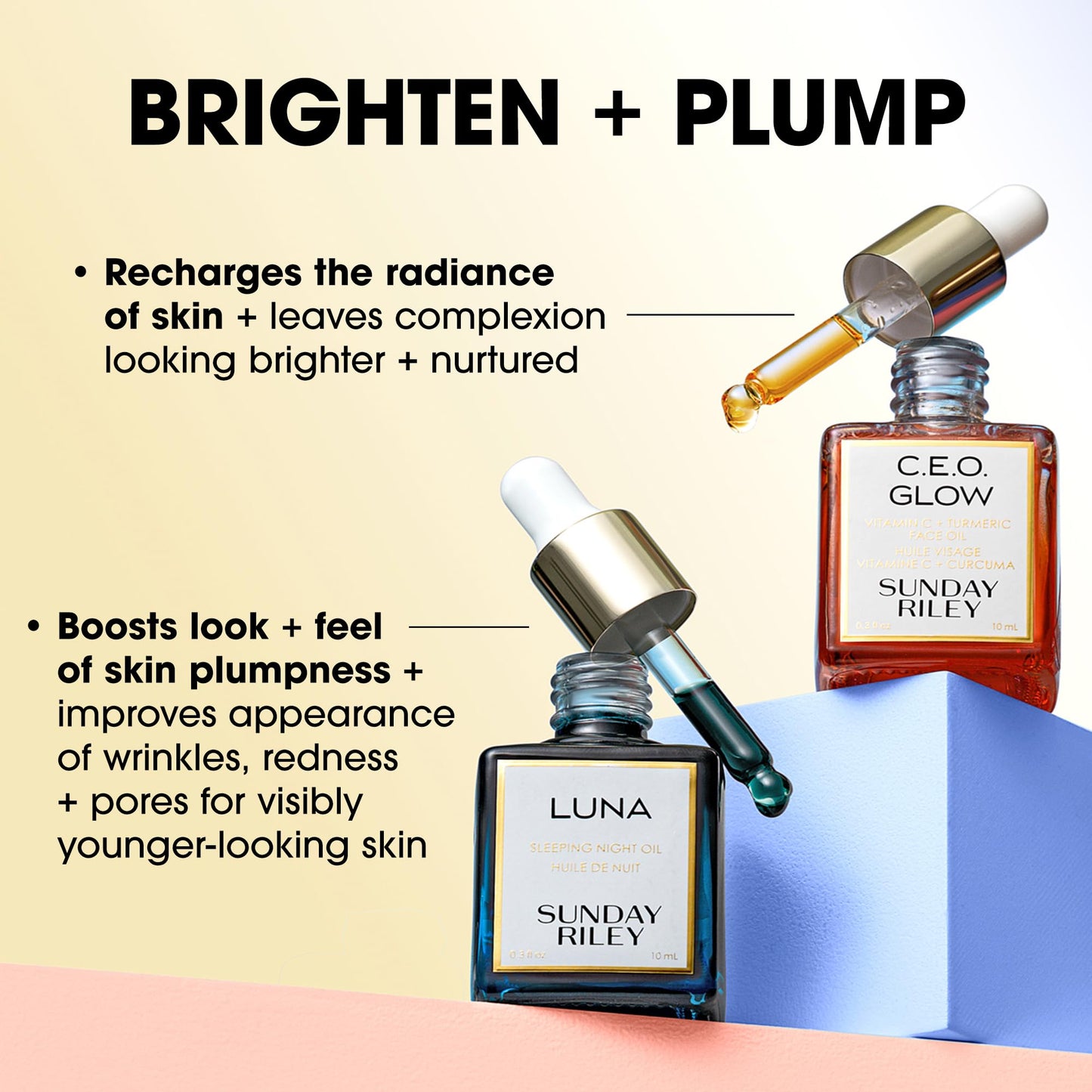 Sunday Riley Day + Night Brighten + Plump Set