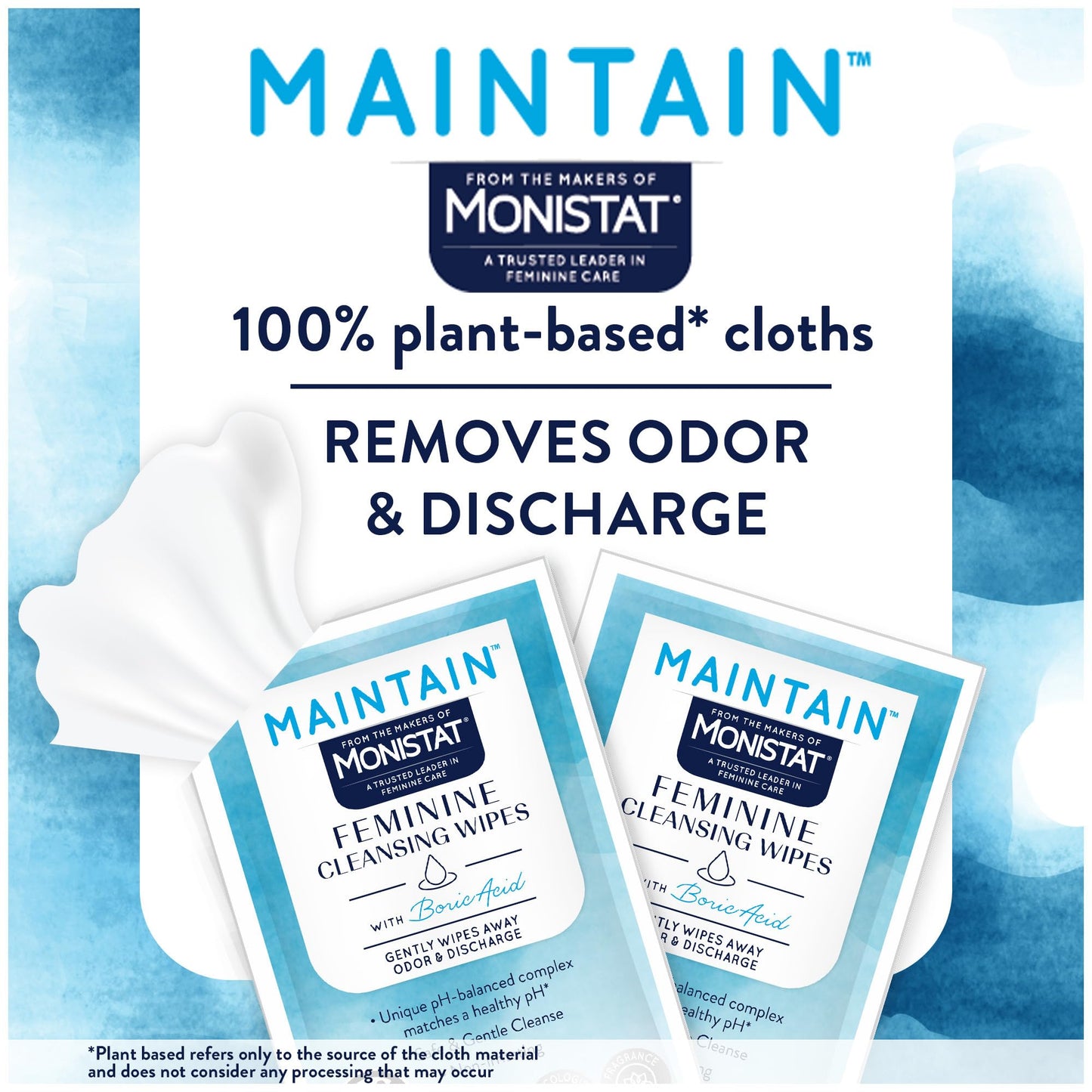Monistat Maintain Boric Acid Odor Control Kit, 10 Feminine Wipes & 10 Boric Acid Suppositories for Women, Fragrance-Free and Non-Irritating pH Balanced Formulas to Control Vaginal Odor