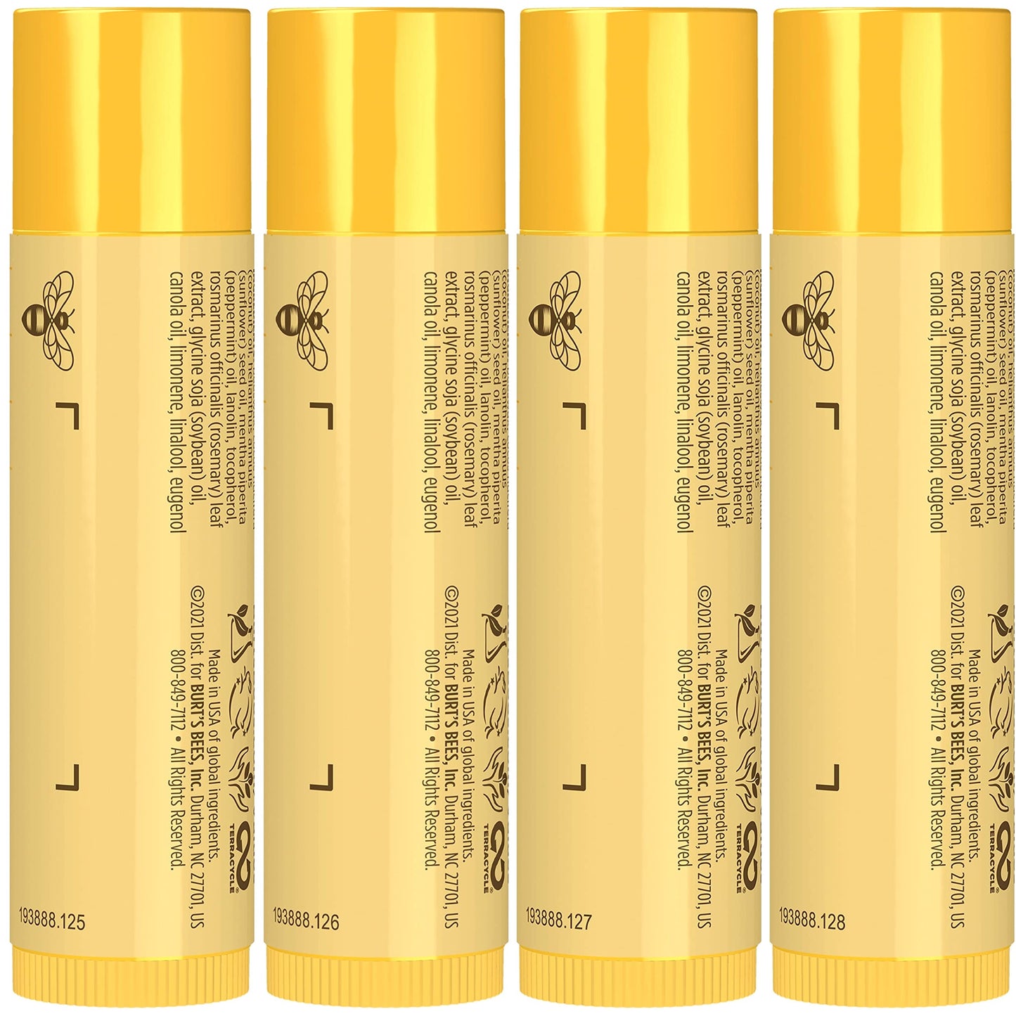 Burt's Bees Christmas Gifts, 4 Lip Balm Stocking Stuffers Products, Jingle Balms Set - Classic Beeswax Moisturizing Lip Balm