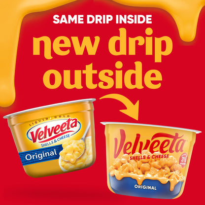 Velveeta Shells and Cheese Mac and Cheese, 1 Cup, for Easy Snack or Dinner Side, Original Flavor, 2.39 oz