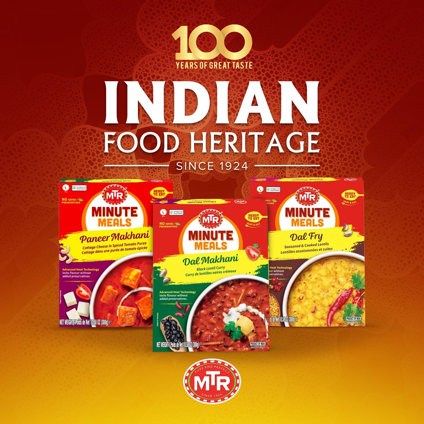 MTR - Minute Meals: Dal Makhani - Rich Black Lentil Curry - Authentic Indian Ready-To-Eat Meal - No Added Preservatives - A Quick Meal Suitable for Vegetarians, Ready in Minutes! (Pack of 6)