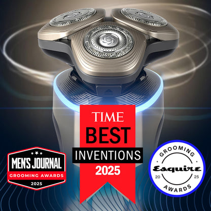 Philips Norelco Shaver i9000 Prestige Ultra, Wet & Dry Electric Shaver, White Gold, SenseIQ Pro Technology, Triple Lift & Cut System, 360 Rotating NanoTech Precision Blades, Beard Styler, XP9403/88