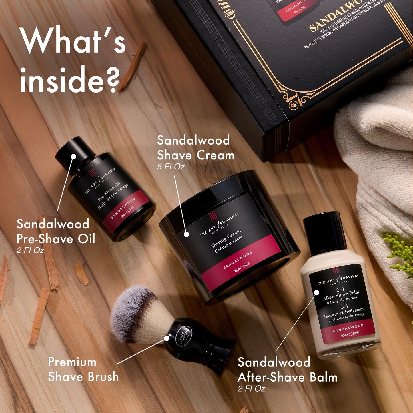 The Art of Shaving Shaving Kit for Men - The Perfect Gift for The Perfect Shave with Shaving Cream, Shaving Brush, After Shave Balm, & Pre Shave Oil