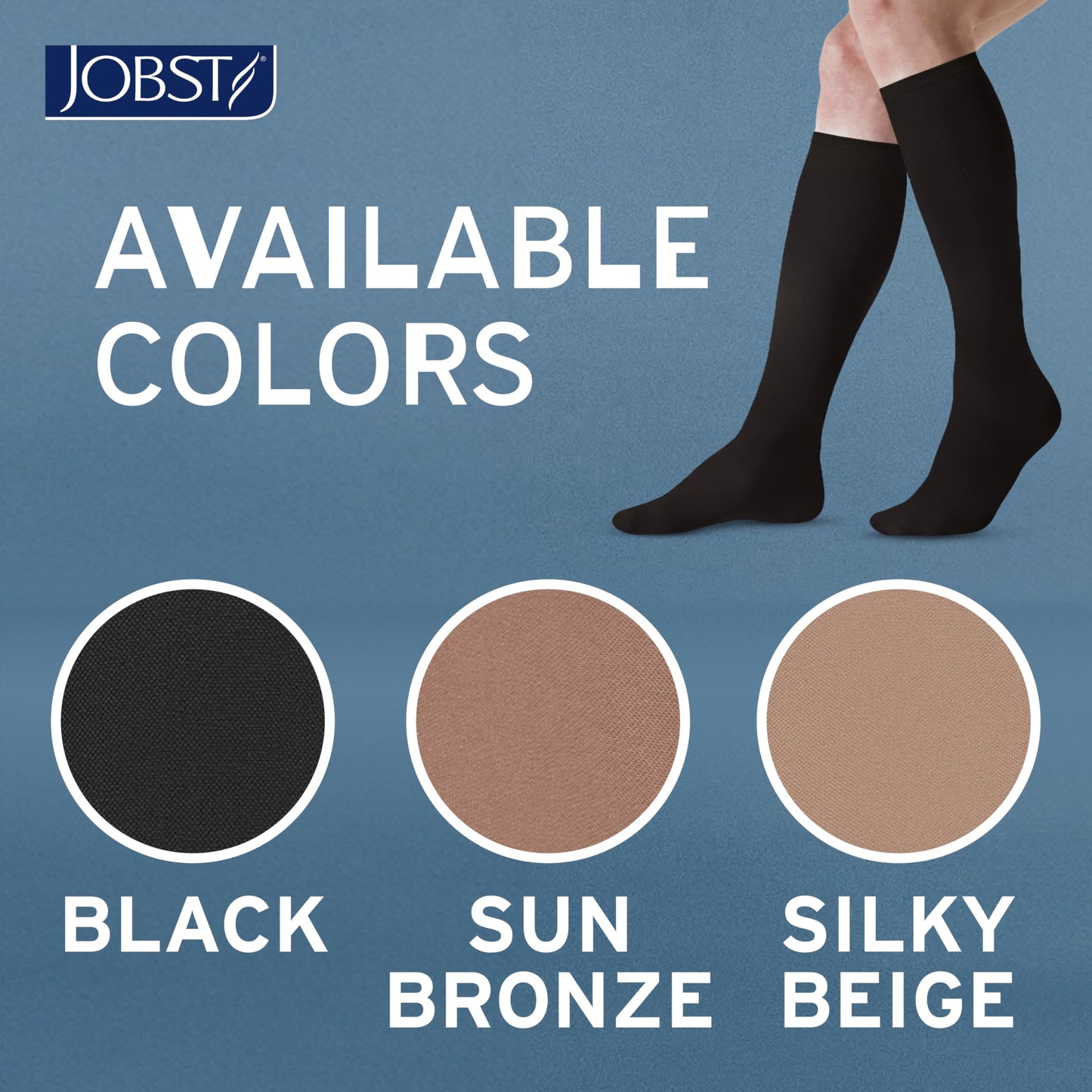 JOBST ACTIVA Opaque 15-20 mmHg Compression Socks Thigh High Closed Toe