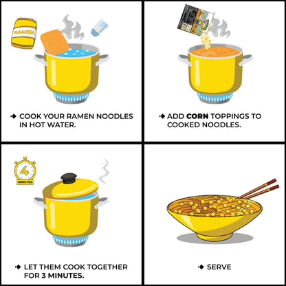CHIRAMEN Freeze Dried Corn Ramen Toppings – Sweet Corn Kernels for Ramen, Cup Noodles, Soups, Fried Rice & Instant Noodle Bowls – Convenient Dried Corn Garnish