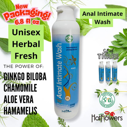 HOT FLOWERS Herbal Fresh Unisex Anal Intimate Wash for Personal Care, pH Balanced for Essentials Body Health, Daily Use, Dry Skin, Proctologist Tested (3)