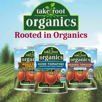 Take Root Organics Whole Peeled Organic Canned Tomatoes, 28 oz Can (Pack of 6 Cans)