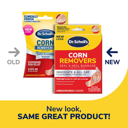 Dr. Scholl's Corn REMOVERS Seal & Heal Bandage with Hydrogel Technology, 6 ct // Removes Corns Fast and Provides Cushioning Protection Against Shoe Pressure and Friction for All-Day Pain Relief