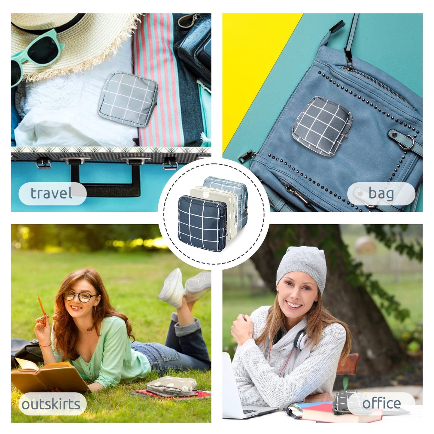 3pcs Period Bag,Period Pouch,Sanitary Napkin Storage Bag, Portable Reusable Menstrual Pads Bags,Tampon Storage Pouch for Women Teen Girls,pad Bag,Feminine Care,tampons Holder for Purse