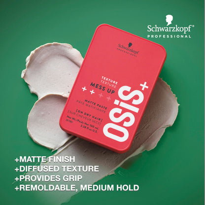 OSiS+ Mess Up - Matte Styling Paste for Medium Control & Flexible Styling