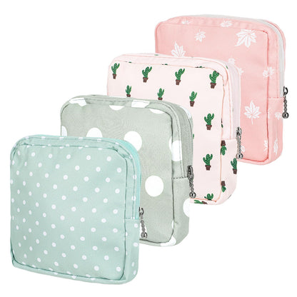 Sanitary Napkin Storage Bags, 4 Pcs Pad Bag for Period Tampon Bags Portable Menstrual Pad Pouch Feminine Pouch First Period Bag Gifts for Women