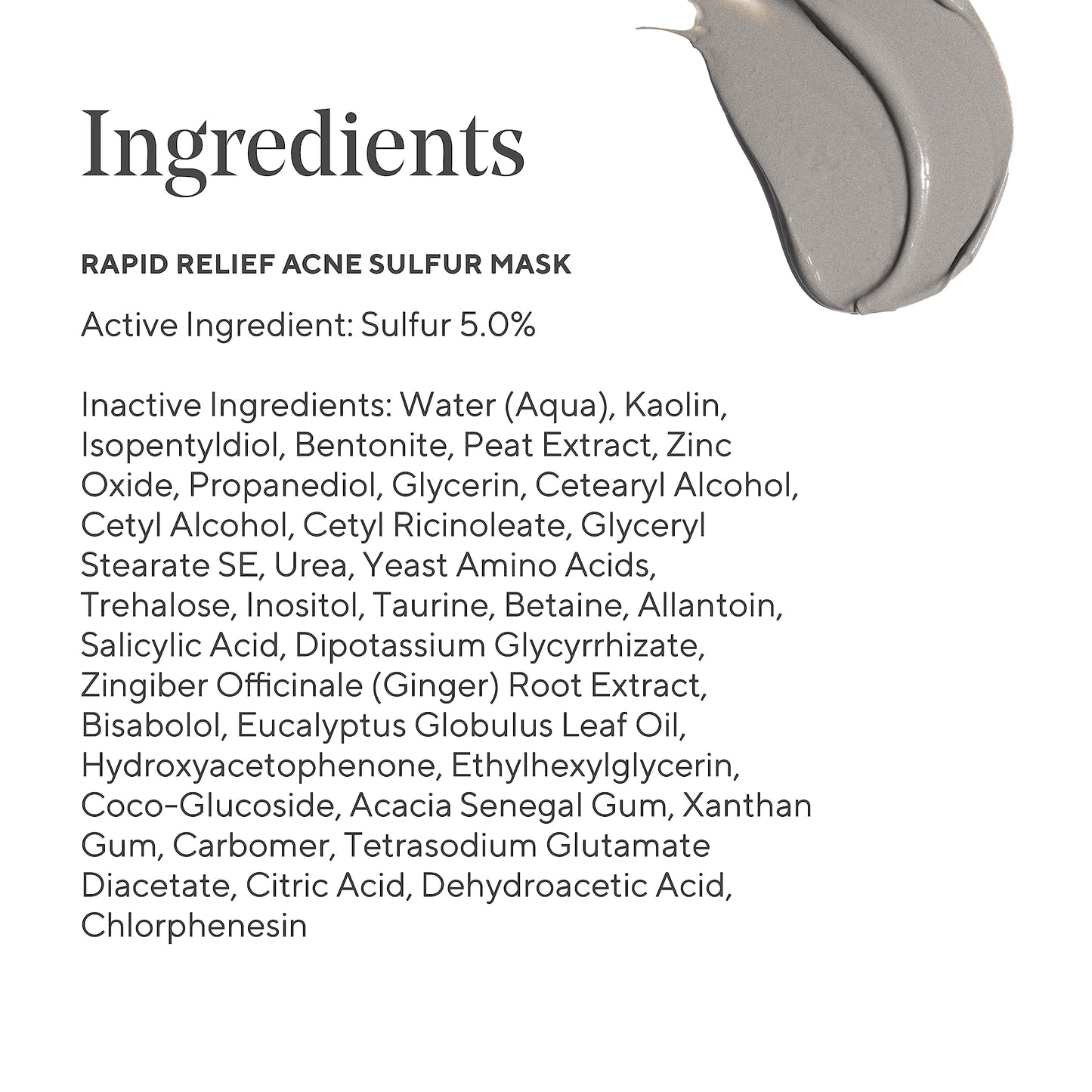 Murad Rapid Relief Acne Sulfur Mask – Clay Mask with Salicylic Acid, 5% Sulfur, and Austrian Peat Reduces Oil, Minimizes Breakouts, Reduces Pimple Size, and Unclogs Pores – 2.5 Fl Oz