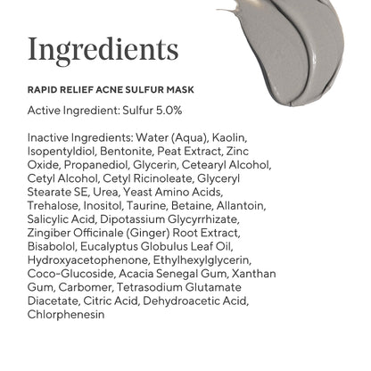 Murad Rapid Relief Acne Sulfur Mask – Clay Mask with Salicylic Acid, 5% Sulfur, and Austrian Peat Reduces Oil, Minimizes Breakouts, Reduces Pimple Size, and Unclogs Pores – 2.5 Fl Oz