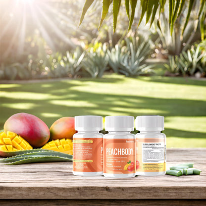 Peachlife Mango Scented & Flavored Probiotic Vaginal Suppositories | 30 Vegetable Capsules with Aloe Vera, Stevia, 11 Strains and 360 Billion+ Live CFU | Made with Natural Extracts Peachbody