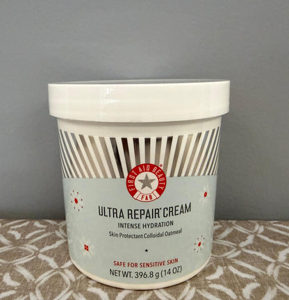 First Aid Beauty - Ultra Repair Cream, Intense Hydration Whipped Colloidal Oatmeal, Clinically Proven to Strengthen Skin Barrier in 7 Days & Helps Relieve Eczema, Luxury Face & Body Moisturizer, 14 oz
