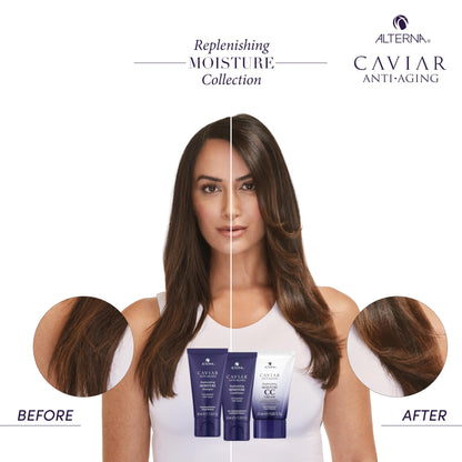 Alterna Haircare CAVIAR Anti-Aging Replenishing Moisture Trial Kit - Shampoo, Conditioner, Leave-In CC Cream | For Dry, Brittle Hair | Protects, Restores and Hydrates | Sulfate Free