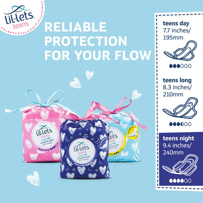 Lil-Lets Day and Night Teens Pads Bundle with Lil-Lets Teens Day Pads X 70 Count and Lil-Lets Teens Night Pads X 50 Count