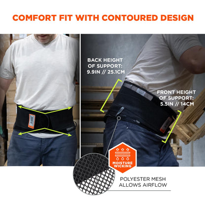 Ergodyne ProFlex 1051 Mesh Back Support, Large, Black