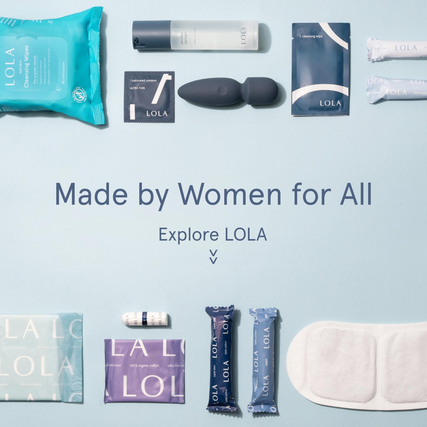 LOLA Cleansing Wipes - Feminine Wipes, Vaginal Wipes, pH Balance & Body Wipes for Women, 32 Count (Pack of 3)