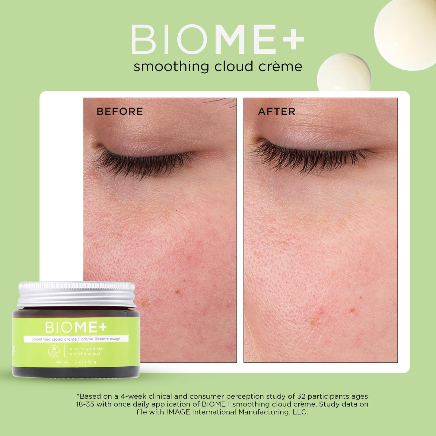 IMAGE Skincare, BIOME+ Smoothing Cloud Crème, Microbiome Friendly Face Night Cream, Supports Skin Moisture Barrier