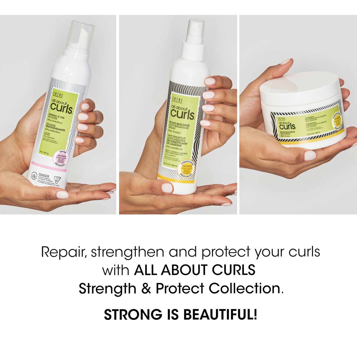 ALL ABOUT CURLS Spring It On Mousse, Ultra Definition, Strengthens & Protects, Vegan & Cruelty Free, Sulfate Free, 8 Fl Oz