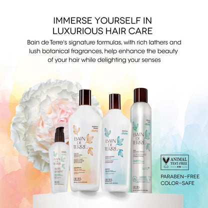 Bain de Terre Rise N' Shine Volumizing Foam, Lightweight Medium Hold & Volume with Argan & Monoi Oils, Paraben-Free, Color-Safe, Vegan, 6.7 Fl Oz