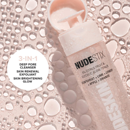 Nudestix 5% Citrus Fruit & Glycolic Glow Toner – Exfoliating Facial Toner with AHAs, Hyaluronic Acid & Fruit Acids for Bright, Smooth Skin