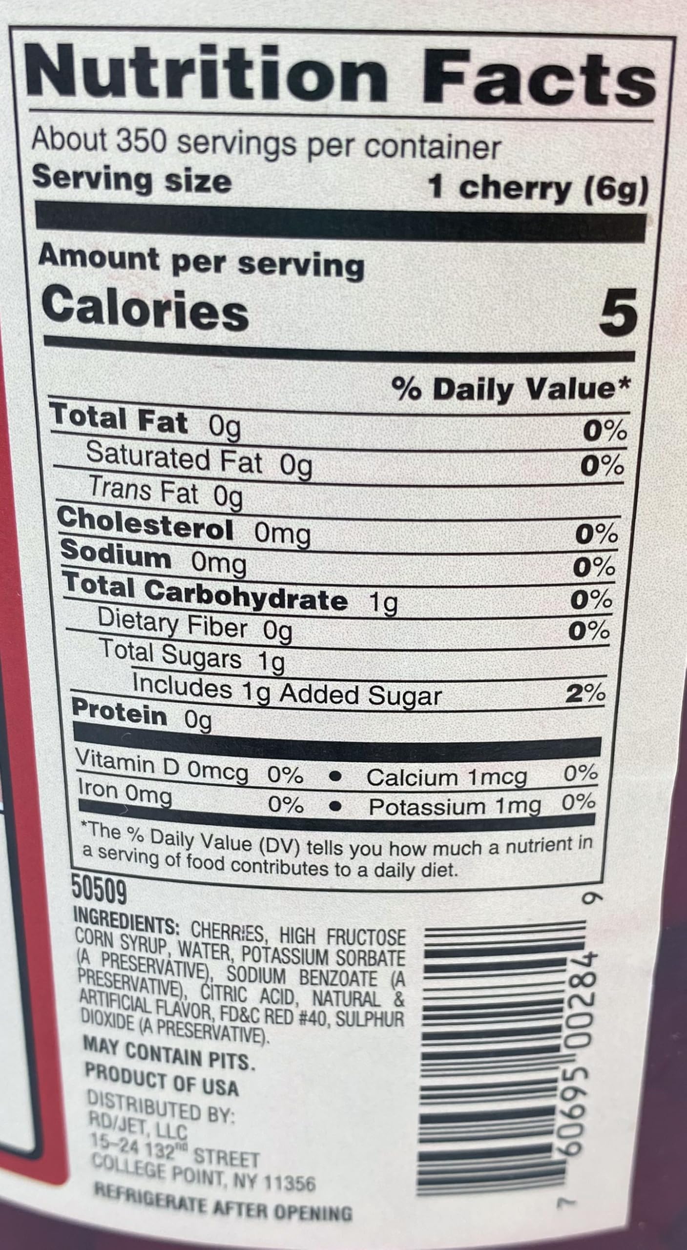 Chef's Quality Maraschino Cherries with stems gallon