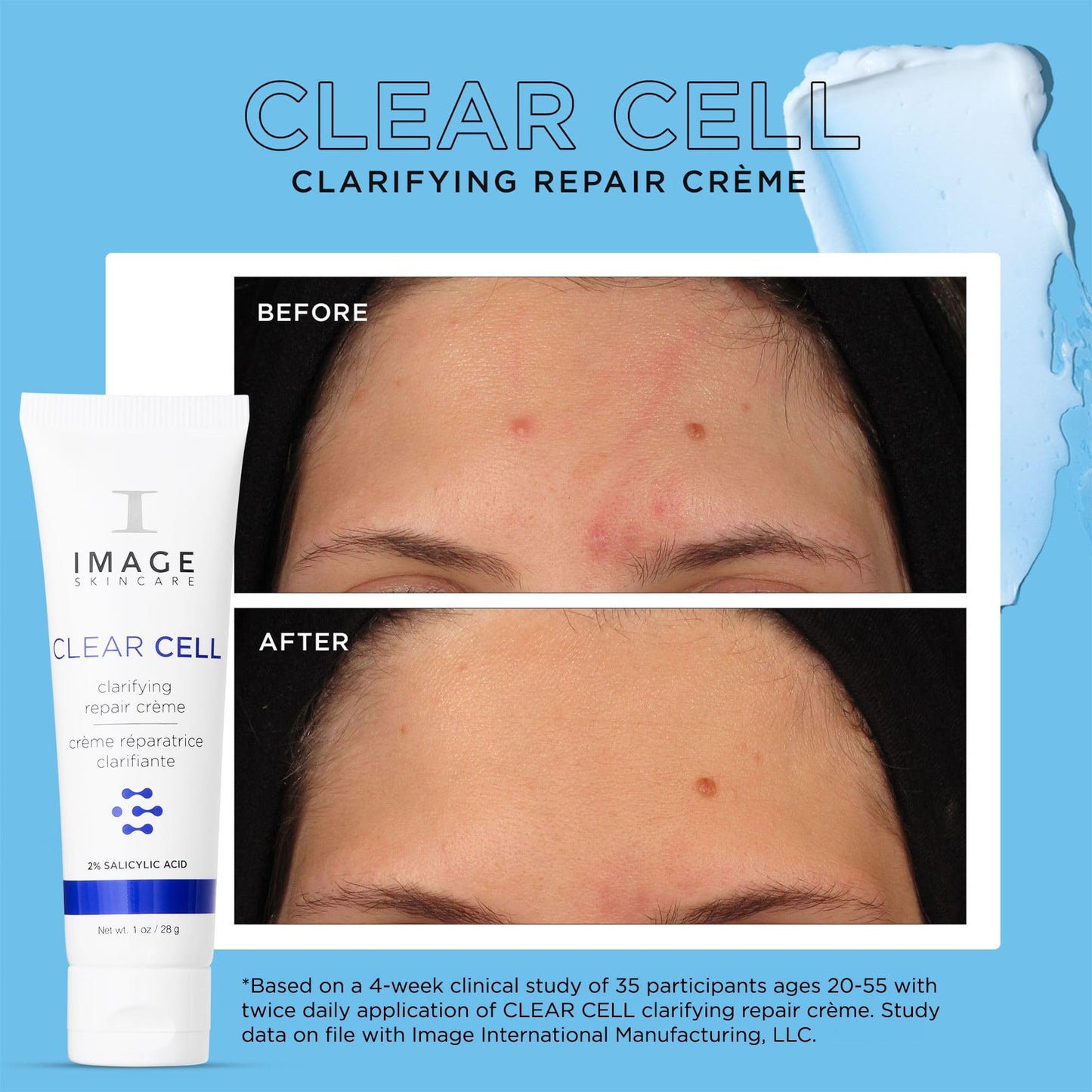 IMAGE Skincare, CLEAR CELL Clarifying Repair Crème, Face Night Cream Gel Moisturizer for Oily Prone Skin