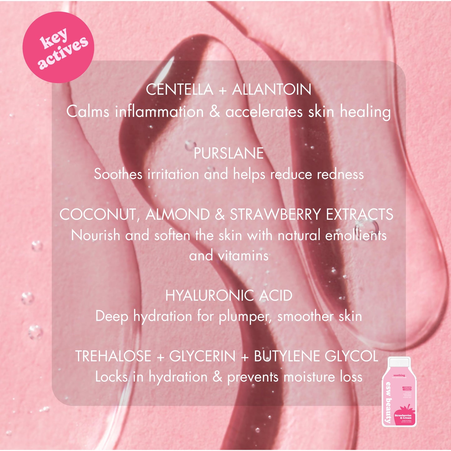 ESW Beauty Strawberries & Cream Sheet Mask - Raw Juice Hydrating Face Mask - Calming with Coconut, Vanilla Bean, Almond Milk & Strawberry for Sensitive Skin - Reduces Redness & Nourishes