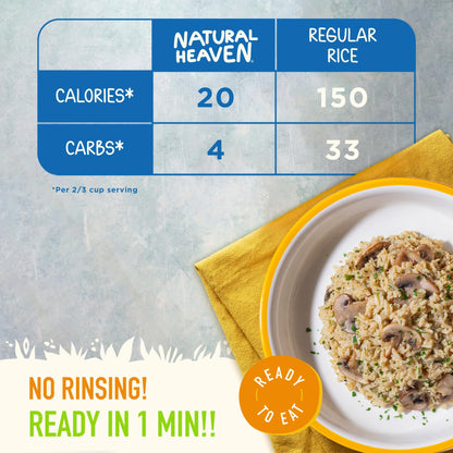 Natural Heaven Brown Rice, Hearts of Palm – Naturally Rich inPotassium, Low-Calorie Veggie Rice, Keto & Gluten-Free Food, Vegan, 9Oz Ea