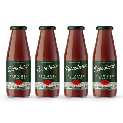 Bionaturae Organic Strained Tomatoes - No Salt Strained Tomatoes, Strained Tomatoes in a Jar, Keto Friendly, Non-GMO, USDA Certified Organic, No Added Sugar, Made in Italy - 24 Oz, 4 Pack