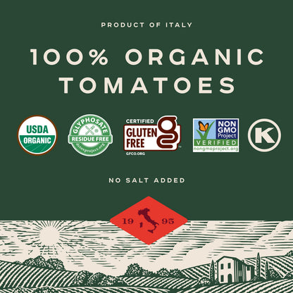 Bionaturae Organic Strained Tomatoes - No Salt Strained Tomatoes, Strained Tomatoes in a Jar, Keto Friendly, Non-GMO, USDA Certified Organic, No Added Sugar, Made in Italy - 24 Oz, 4 Pack