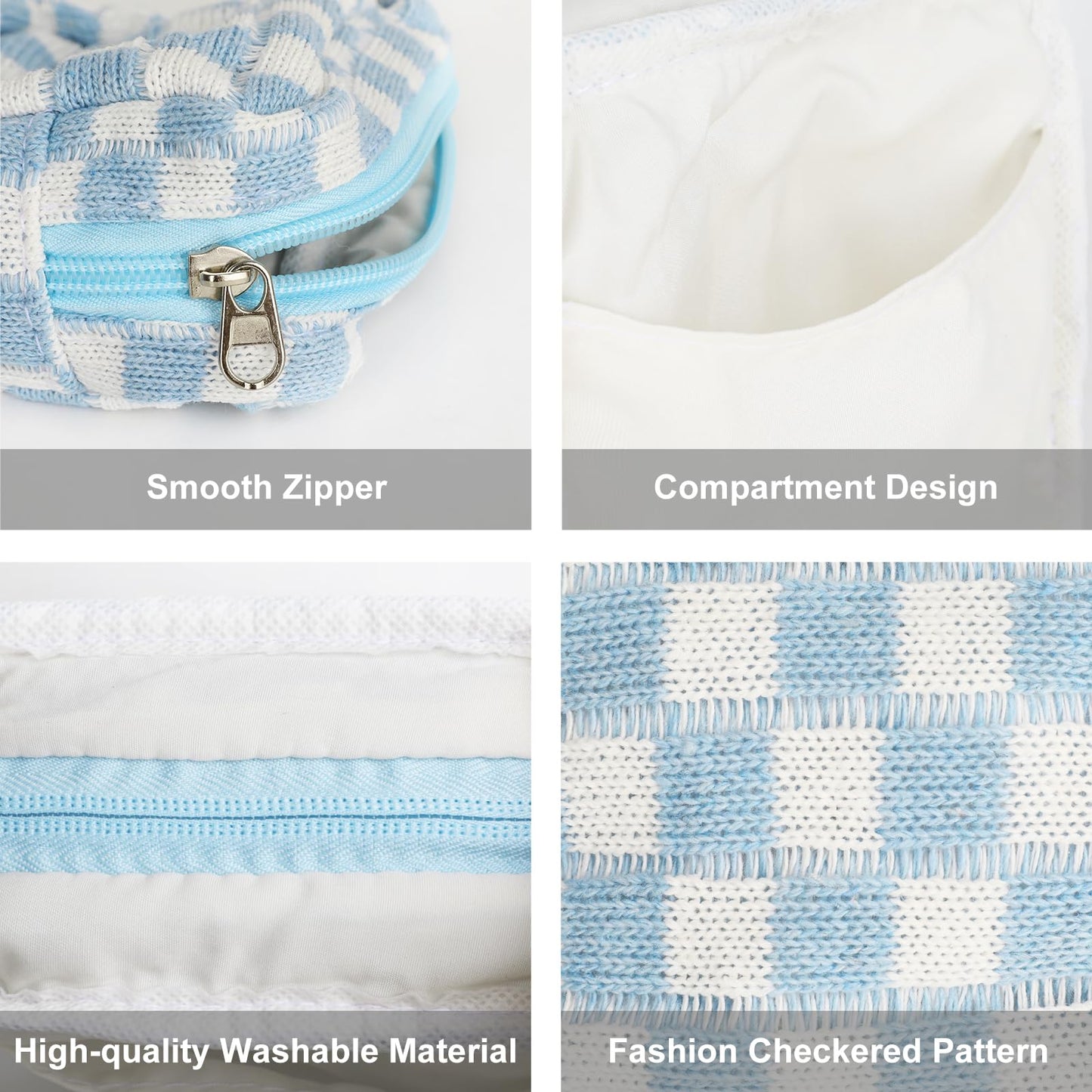 Sanitary Napkin Storage Bag, Menstrual Pad Zipper Bag Checkered Portable Period Bag Panty Liners, Tampon Storage Pouch for Women Ladies Daily Use Storage Purse Travel