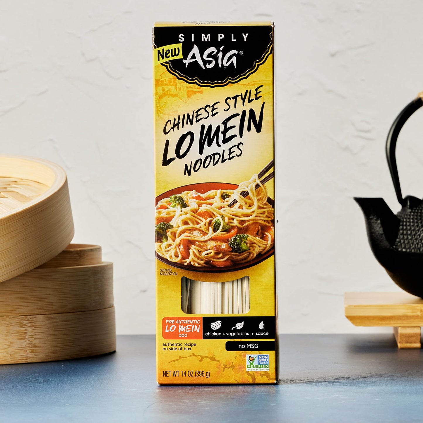 Simply Asia Lo Mein Noodles, Chinese Style, No MSG, For Cold Noodle Soups, Vegetable Lo Mei, Chicken Lo Mein & Stir-Fries, 14 oz