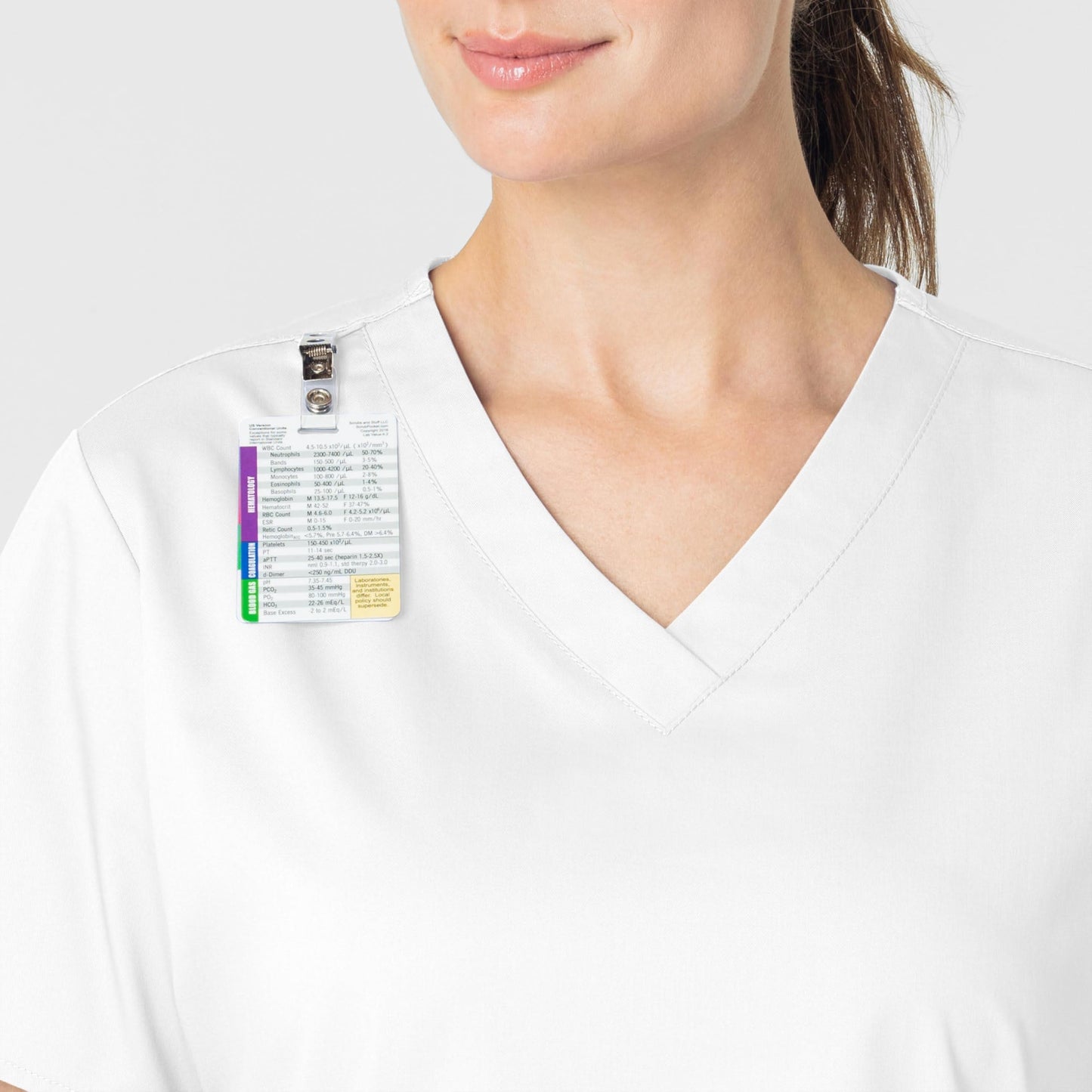 WonderWink Women's Plus-Size Wonderwork V-Neck Scrub Top, White, 3X-Large