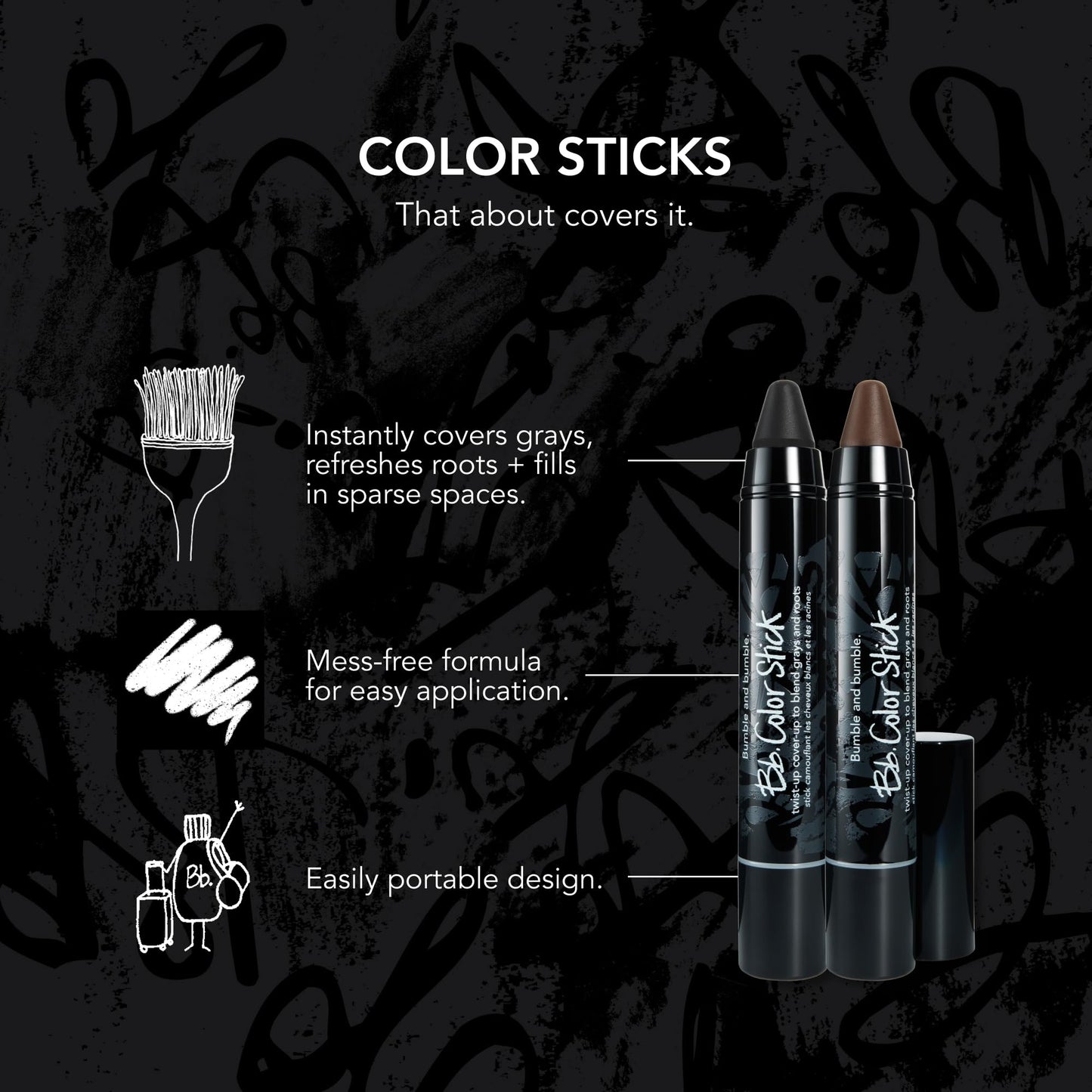 Bumble and bumble. Color Stick | Gray Hair + Root Cover Up in Natural Shades | Portable, Mess-Free Twist Up Design | 1 Count