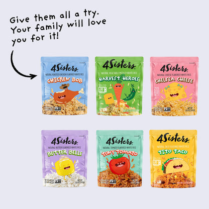 4Sisters Chelsea Cheese Rice, 90 Second Ready to Eat 8.5 oz (Pack of 6)