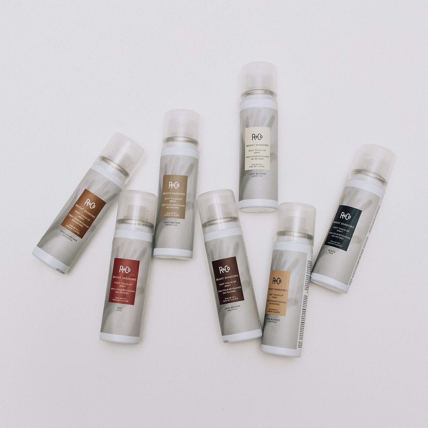 R+Co Bright Shadows Root Touch-Up Spray - Light Brown, 1.5 Oz
