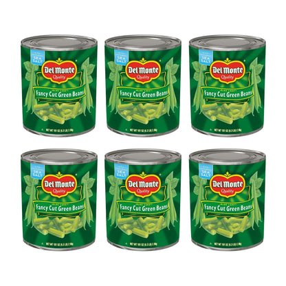 Del Monte Blue Lake Fancy Cut Green Beans, Canned Vegetables, 6.31 lb, Pack of 6