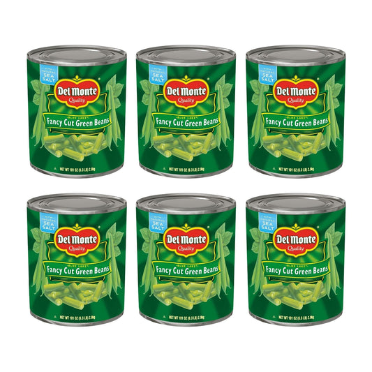 Del Monte Blue Lake Fancy Cut Green Beans, Canned Vegetables, 6.31 lb, Pack of 6