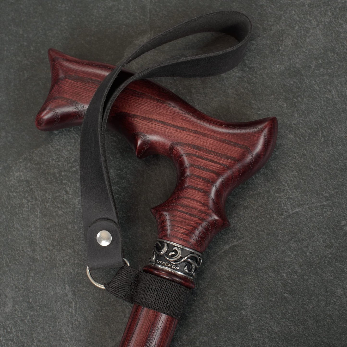 Asterom Handmade Leather Cane Strap - Stylish Wrist Strap for Canes and Walking Sticks