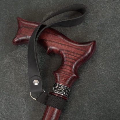 Asterom Handmade Leather Cane Strap - Stylish Wrist Strap for Canes and Walking Sticks