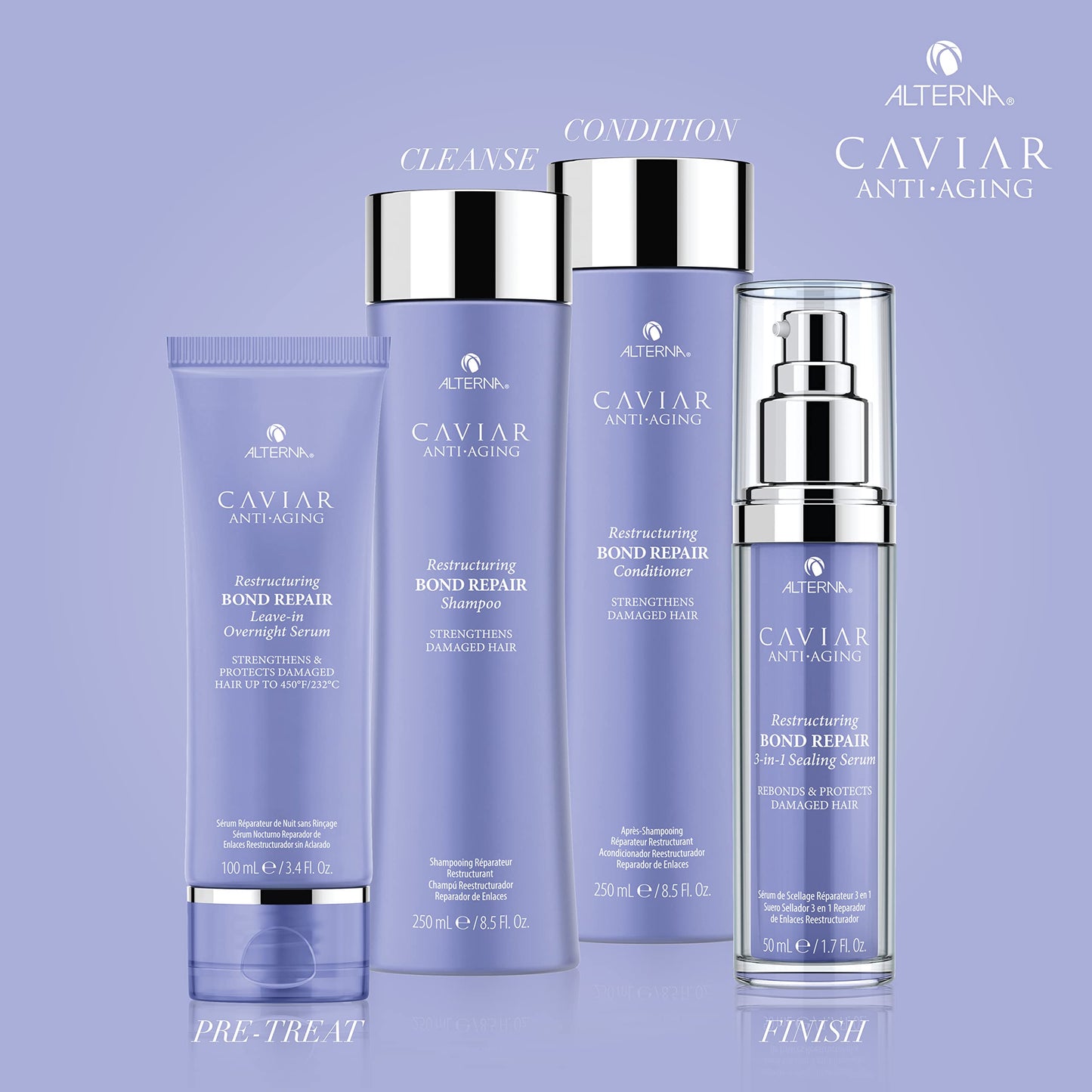 Alterna CAVIAR Anti-Aging Restructuring Bond Repair Conditioner | For Brittle, Damaged and Split Ends | Repairs, Strengthens & Protects Damaged Hair | Sulfate Free