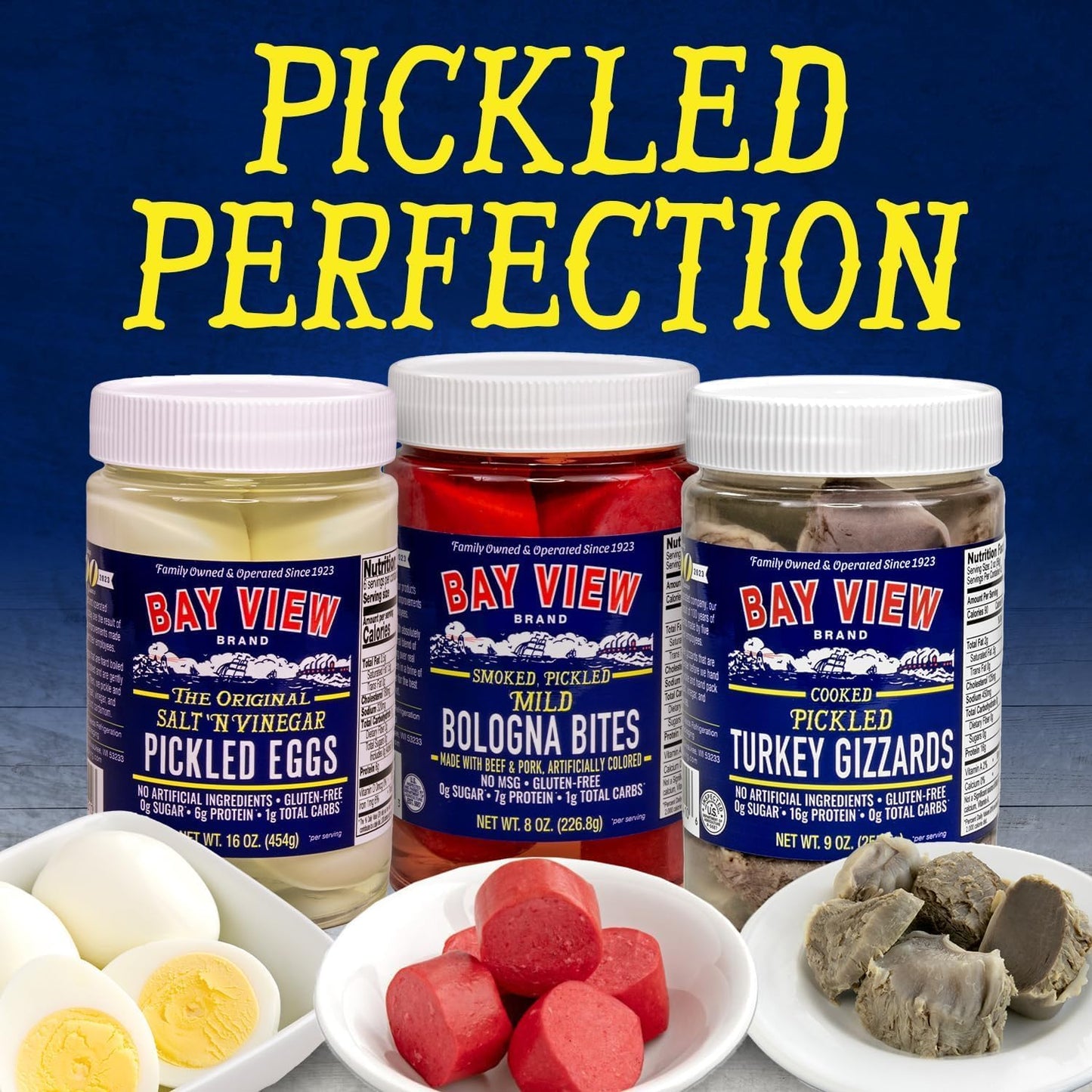 Bay View Smoked Pickled Polish Sausage, No MSG, Gluten Free, No Soy, 0g Sugar, 8g Protein, Hardwood Smoked, Mouthwatering Pickled Snack (1, Hot)