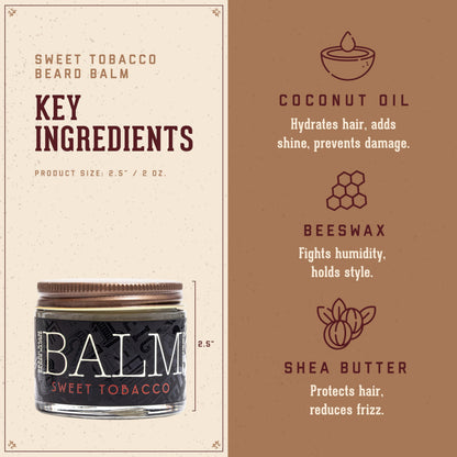 18.21 Man Made Beard Balm for Men, Spiced Vanilla, 2 fl. oz - Premium Grooming Cream with Low Shine for Conditioning and Shaping Beards, Mustaches - Scented Facial Hair Balms, Long-Lasting Moisture